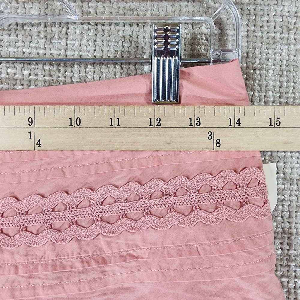 A New Day Pink Cotton Midi Skirt Womens M Boho Bric-Brac Pintuck Casual NEW - Picture 6 of 13